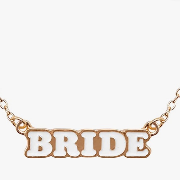 Fetti Bride Enamel Necklace, White 14" Choker, Gold Nameplate Delicate Jewelry | - Picture 1 of 7